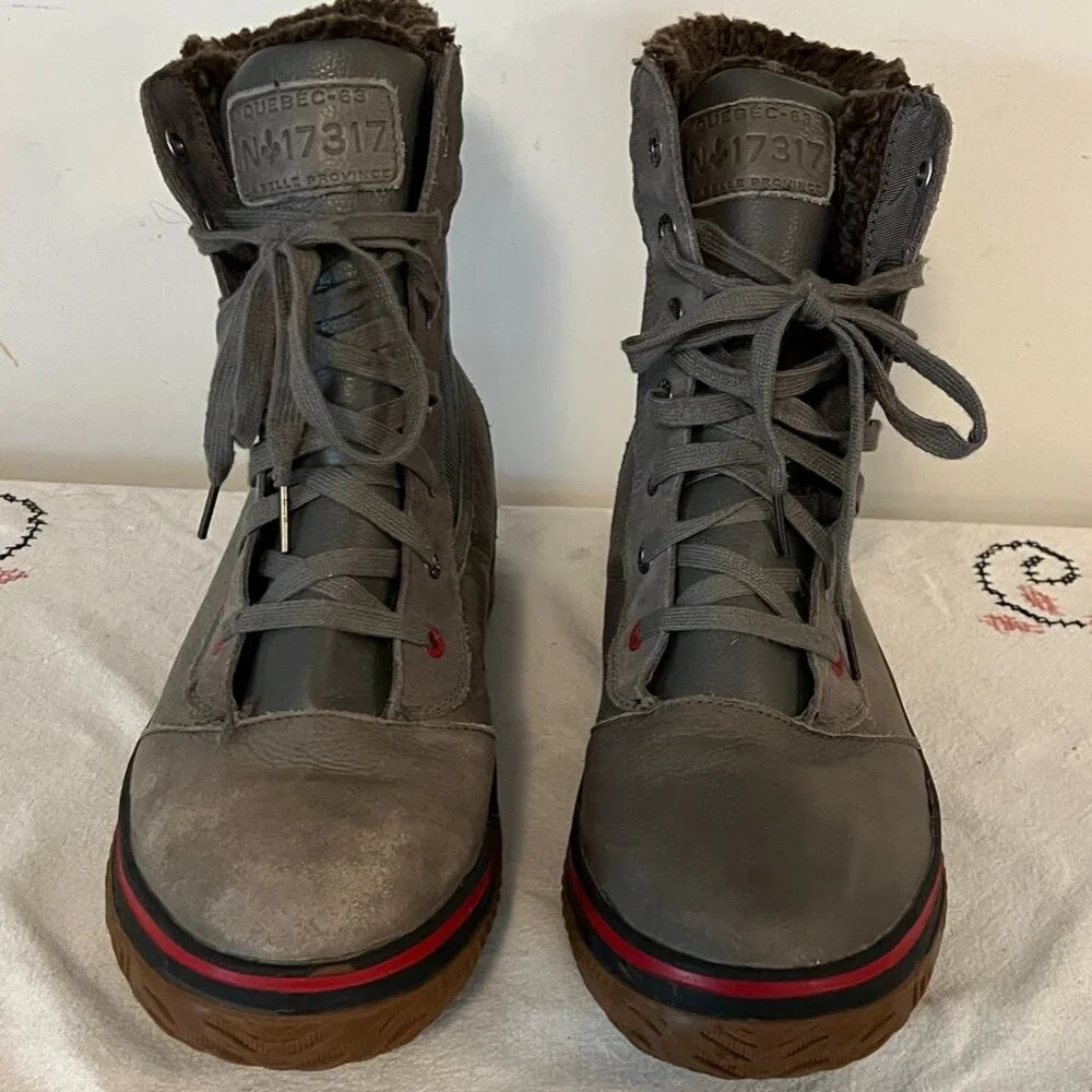 Pajar Men's Size 11 11-1/2 Leather Waterproof Snow Boots. Grey.